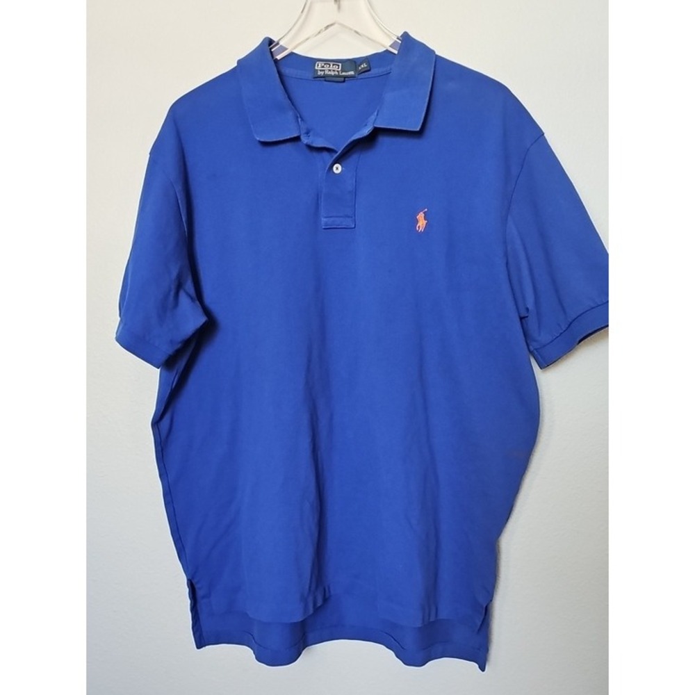 Polo Ralph Lauren Short Sleeve Pique Polo Shirt Classic Preppy XXL Royal Blue